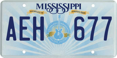 MS license plate AEH677