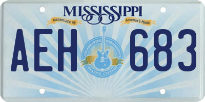 MS license plate AEH683