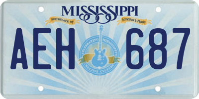 MS license plate AEH687
