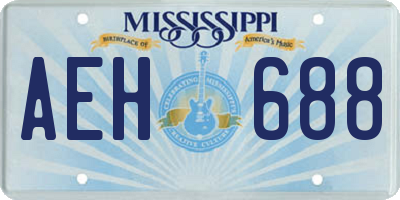 MS license plate AEH688