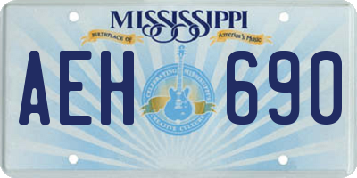 MS license plate AEH690