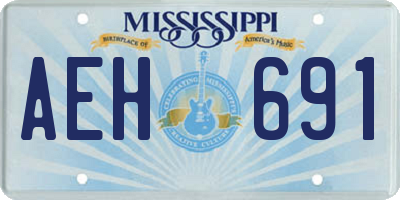 MS license plate AEH691
