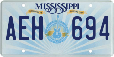 MS license plate AEH694
