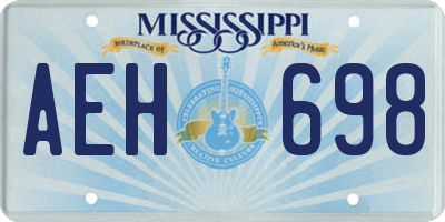 MS license plate AEH698