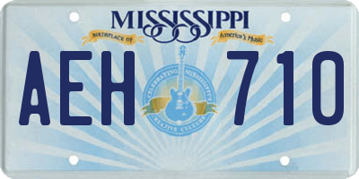 MS license plate AEH710