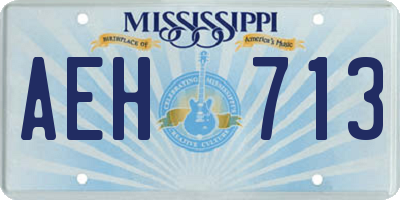 MS license plate AEH713