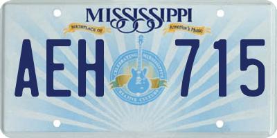 MS license plate AEH715