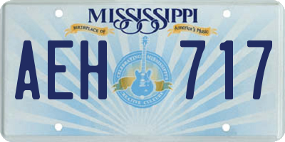 MS license plate AEH717