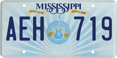MS license plate AEH719