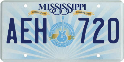 MS license plate AEH720