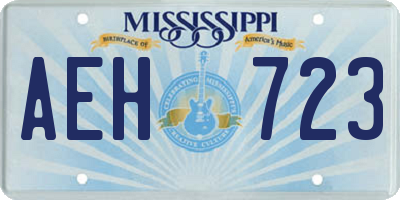 MS license plate AEH723