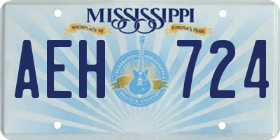 MS license plate AEH724