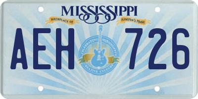 MS license plate AEH726