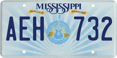 MS license plate AEH732