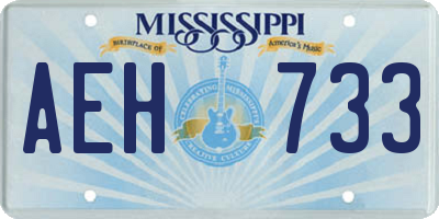 MS license plate AEH733