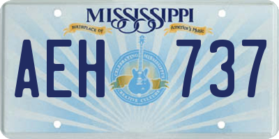 MS license plate AEH737