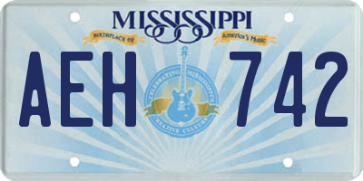 MS license plate AEH742