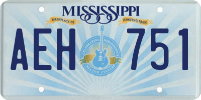 MS license plate AEH751