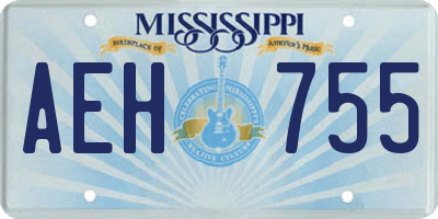 MS license plate AEH755