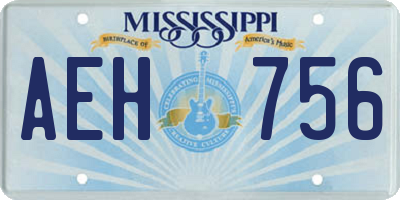 MS license plate AEH756