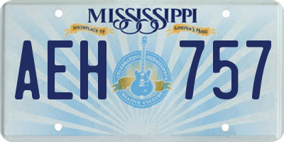 MS license plate AEH757