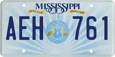 MS license plate AEH761