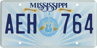MS license plate AEH764