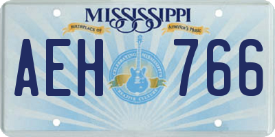 MS license plate AEH766