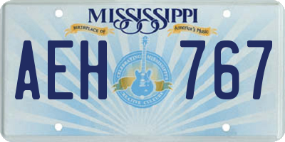 MS license plate AEH767