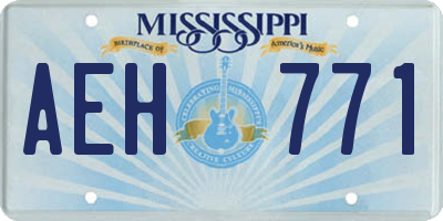 MS license plate AEH771