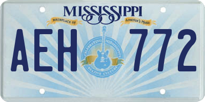MS license plate AEH772