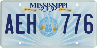 MS license plate AEH776