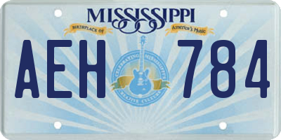 MS license plate AEH784