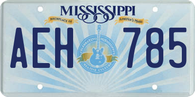 MS license plate AEH785