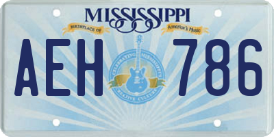 MS license plate AEH786