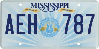 MS license plate AEH787
