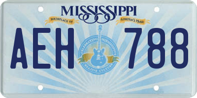 MS license plate AEH788