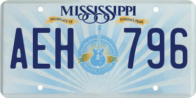 MS license plate AEH796
