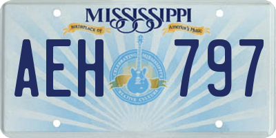 MS license plate AEH797