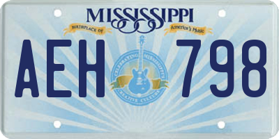 MS license plate AEH798