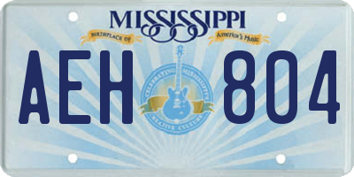 MS license plate AEH804