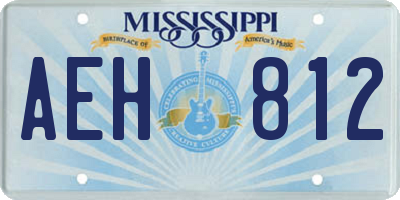 MS license plate AEH812