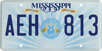 MS license plate AEH813