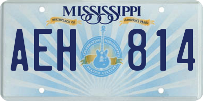 MS license plate AEH814