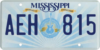 MS license plate AEH815