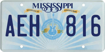 MS license plate AEH816