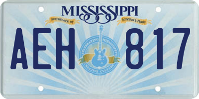 MS license plate AEH817