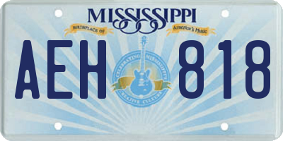 MS license plate AEH818