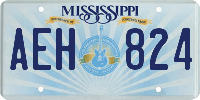 MS license plate AEH824