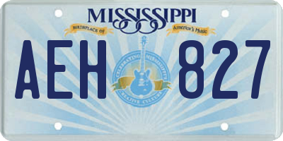 MS license plate AEH827